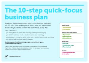 10 step quick focus business plan